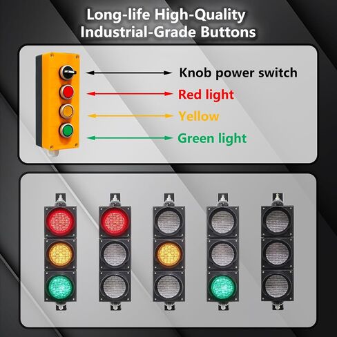 100-3 4inch 100mm Traffic Stop/Go Light/Button Control/AC 85-265V Lamp LED, PC Casing Water Resistant IP65 in Saudi Arabia