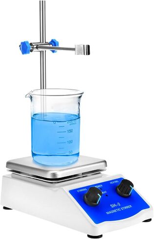 Qwork Magnetic Litrer Hot Plate Mixer مع سعة 1000 مل ، حجم 5 × 5 بوصة ، 520 درجة فهرنهايت كحد أقصى - 100-2000 دورة في الدقيقة in Saudi Arabia