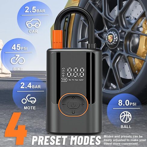 مضخة إطارات الدراجات الكهربائية ، مضخة دراجة محمولة 150psi مع مقياس رقمي ، تدعم مضخة الهواء الكهربائية صمامات بريستا وشريدر ، مناسبة للدراجات على الطرق ، الدراجات الجبلية ، الدراجات الإلكترونية ، والدراجات النارية in Saudi Arabia