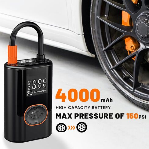 مضخة إطارات الدراجات الكهربائية ، مضخة دراجة محمولة 150psi مع مقياس رقمي ، تدعم مضخة الهواء الكهربائية صمامات بريستا وشريدر ، مناسبة للدراجات على الطرق ، الدراجات الجبلية ، الدراجات الإلكترونية ، والدراجات النارية in Saudi Arabia
