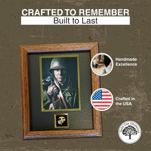 Northern Promotions هدية مخضرمة USMC - شاشة 8x10 لصورة عسكرية 5 × 7 مع شعار ذهبي بحري - إطار أسود ، حصيرة رمادية داكنة مع تقليم ذهبي - مثالي للتقاعد التخرج أو الشاشة التذكارية in Kuwait