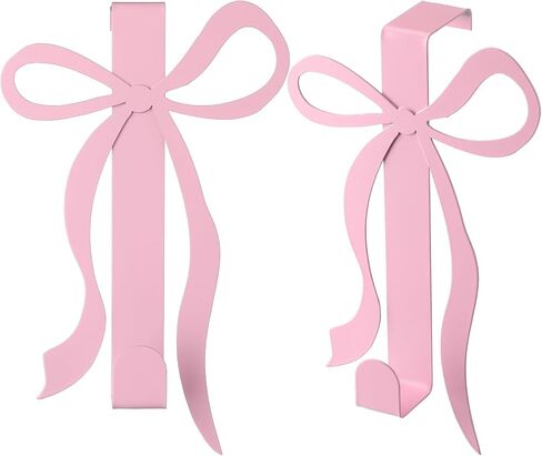 chunful 2 عبوة وردية القوس فوق خطاف الباب ، المعادن قوية الباب شماعات الخطاف coquette الديكور القوس الملحقات لغرفة المعيش in Kuwait