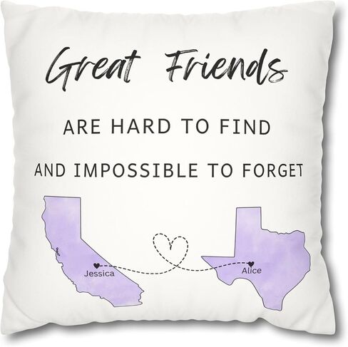 Custom States Long Distance Pillow Gift for Best Friends Sisters Parents College Send-Off Gift Going Away Grandparent Moving Personalized Present in Kuwait