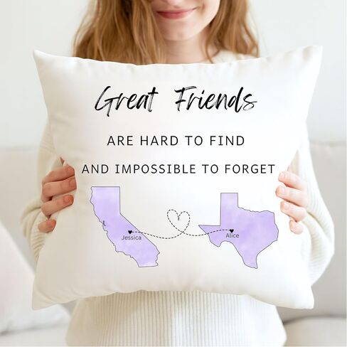 Custom States Long Distance Pillow Gift for Best Friends Sisters Parents College Send-Off Gift Going Away Grandparent Moving Personalized Present in Kuwait