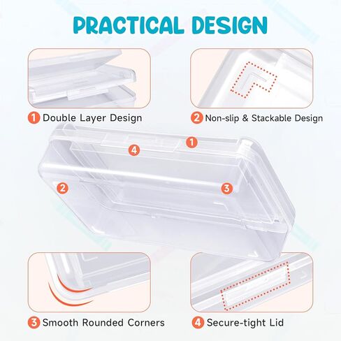 صندوق علبة قلم رصاص من Gamenote مع إغلاق Snap Snap ، مربع منظم التخزين المدرسي كبير السعة للأطفال in Kuwait