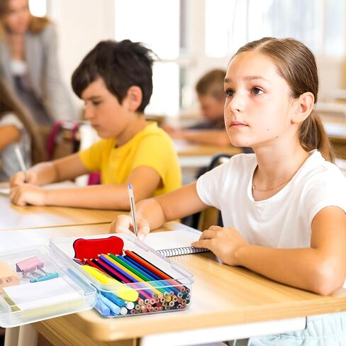 صندوق علبة قلم رصاص من Gamenote مع إغلاق Snap Snap ، مربع منظم التخزين المدرسي كبير السعة للأطفال in Kuwait