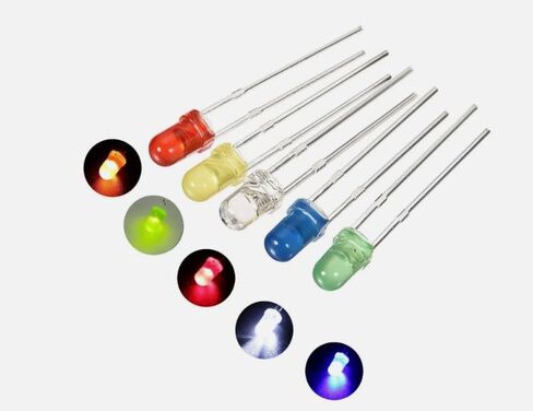 Mustpoint 500pcs 3mm LED Light 5 Color Diy Diy Diodes Diodes مربع مصباح للضوء （أخضر صفراء باللونين الأبيض الأزرق） in Saudi Arabia