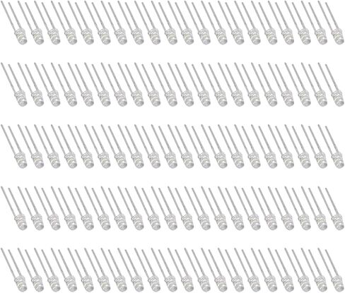 LED DIODE KIT 100 PCS 3MM 8 COLORS High Brightness Light Diodes Diodes Diodes for Electronic DIY Projects Mionts Mionts Mionts and Gifts (Hair Hair White) in Kuwait