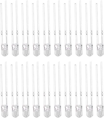LED DIODE KIT 100 PCS 3MM 8 COLORS High Brightness Light Diodes Diodes Diodes for Electronic DIY Projects Mionts Mionts Mionts and Gifts (Hair Hair White) in Kuwait