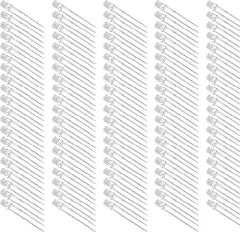 LED DIODE KIT 100 PCS 3MM 8 COLORS High Brightness Light Diodes Diodes Diodes for Electronic DIY Projects Mionts Mionts Mionts and Gifts (Hair Hair White) in Kuwait