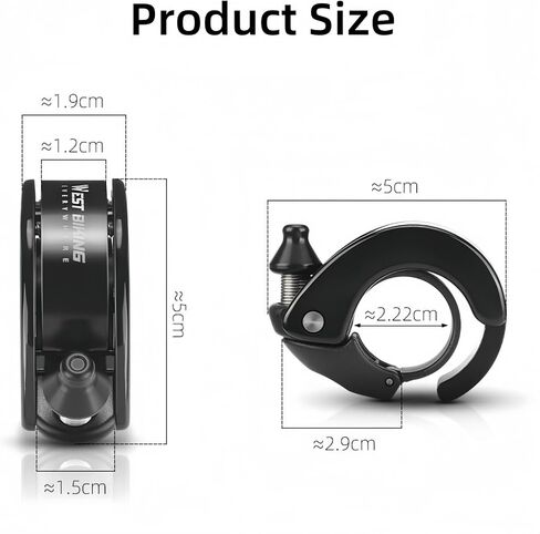 Ultra-Loud Hidden Bike Bell - Ideal for Adults & Kids | 100dB Clear Ring | Fits 22.2mm/0.78in Handlebars | Also for e-Scooters & Walkers ﻿ in Saudi Arabia