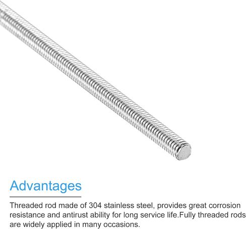 MECCANIXITY Fully Threaded Rod M14 x 300mm 2mm Thread Pitch 304 Stainless Steel Right Hand Threaded Rods Bar Studs with Screws 2 Pack in Saudi Arabia