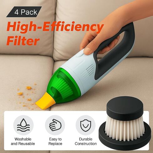 4 Pack Replacement Filter Compatible with Horsepower Duck Vac Compact Vacuum Cleaner (As Seen on TV), Washable Filter Vacuum Parts in Saudi Arabia