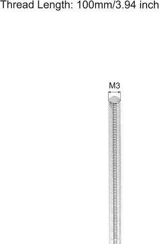 Meccanixity قضيب ملولب بالكامل M14 x 300mm 2mm الخيط الملعب 304 الفولاذ المقاوم للصدأ القضبان اليمنى ترصيع شريط الخيوط مع مسامير 2 عبوة in Kuwait