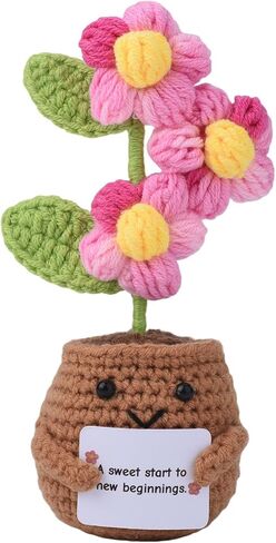 Emotional Support Crochet, Handmade Puff Flowers, Farewell Gifts for Coworkers, Retirement Gift for Woman, Thank You gifts for Women “Never Forget the Difference that You" Make Postive Crochet in Kuwait