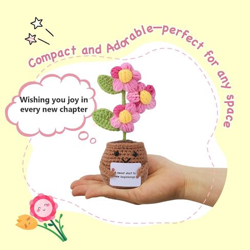 Emotional Support Crochet, Handmade Puff Flowers, Farewell Gifts for Coworkers, Retirement Gift for Woman, Thank You gifts for Women “Never Forget the Difference that You" Make Postive Crochet in Kuwait