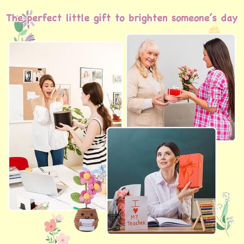 Emotional Support Crochet, Handmade Puff Flowers, Farewell Gifts for Coworkers, Retirement Gift for Woman, Thank You gifts for Women “Never Forget the Difference that You" Make Postive Crochet in Kuwait