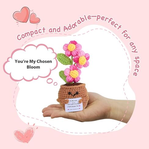 Emotional Support Crochet, Handmade Puff Flowers, Farewell Gifts for Coworkers, Retirement Gift for Woman, Thank You gifts for Women “Never Forget the Difference that You" Make Postive Crochet in Kuwait