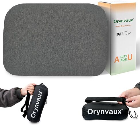 Memory Foam Camping Pillow, Portable Travel Pillow with Breathable Detachable Pillowcase, Compact & Lightweight for Camping, Hiking, Backpacking, Airplane Travel, Includes Storage Bag in Saudi Arabia