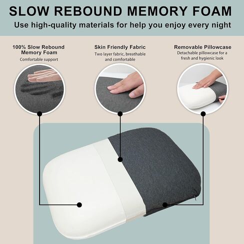 Memory Foam Camping Pillow, Portable Travel Pillow with Breathable Detachable Pillowcase, Compact & Lightweight for Camping, Hiking, Backpacking, Airplane Travel, Includes Storage Bag in Saudi Arabia