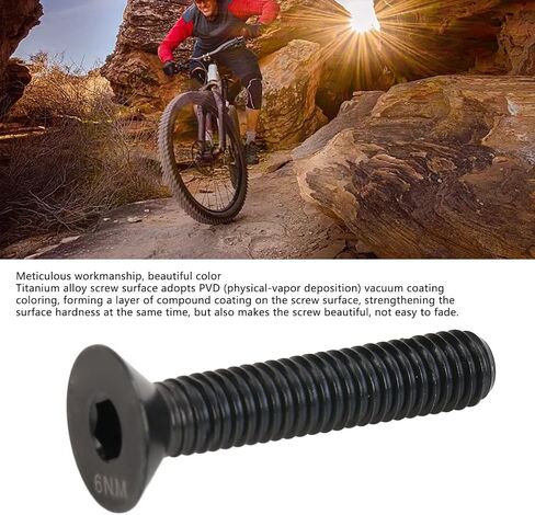 Bike Stem Bolt Screw, M6x30mm Titanium Alloy Headset Stem Top Cap Fixing Bolt Bike Headset Bolt Replacement Parts for Bike Repair (Black) in Saudi Arabia