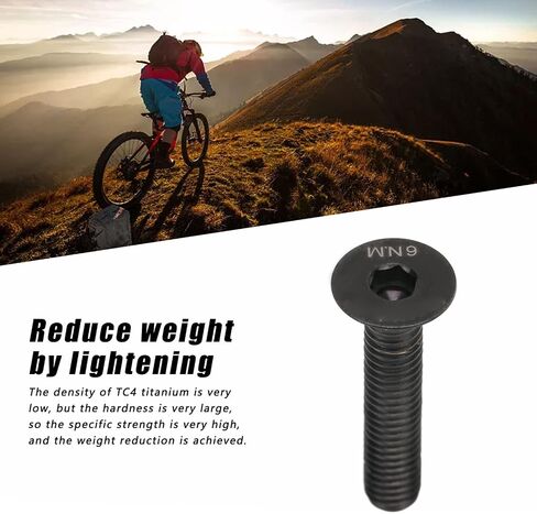 Bike Stem Bolt Screw, M6x30mm Titanium Alloy Headset Stem Top Cap Fixing Bolt Bike Headset Bolt Replacement Parts for Bike Repair (Black) in Saudi Arabia