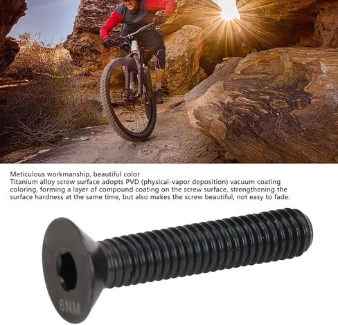 Bike Stem Bolt Screw, M6x30mm Titanium Alloy Headset Stem Top Cap Fixing Bolt Bike Headset Bolt Replacement Parts for Bike Repair (Black) in Saudi Arabia