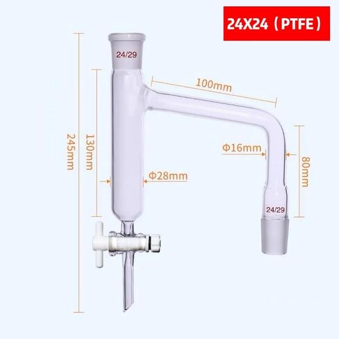 Distillation Receiver Adapter with Glass/PTFE Piston Valve & Water Separator for Oil-Water Separation(24X24 (Glass)) in Saudi Arabia