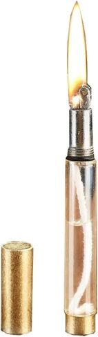 Metal Wheel Ignition Lighter, Vintage Kerosene Lighter, Reusable Windproof Lighter with Visible Clear Fuel Window (Fuel not Included)(Gold) in Saudi Arabia