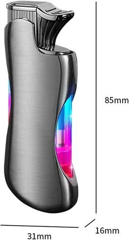 Double Flame Lighter with Transparent air Chamber, Creative and Cool Design, refillable Butane Lighter, Outdoor Camping Portable Lighter (Butane not Included)(Red) in Saudi Arabia