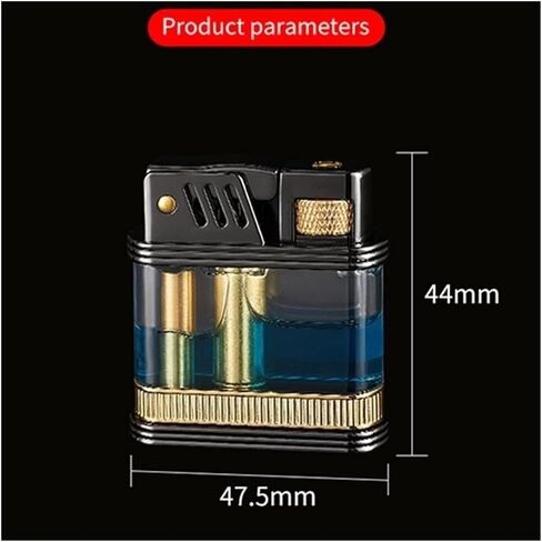 2024 Vintage Kerosene Lighter, Metal Wheel Ignition Lighter, Reusable Windproof Lighter with Visible Clear Fuel Window (Fuel Not Included)(Colorful) in Saudi Arabia