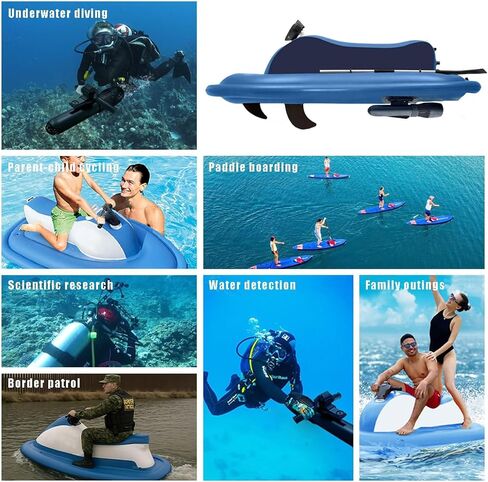 Sea Diving Scooter Craft, Inflatable Electric Motorboat, w/Detachable Thruster 10A 16A Power, for Sea Diving Swimming (Motorboat+500w10a) in Saudi Arabia