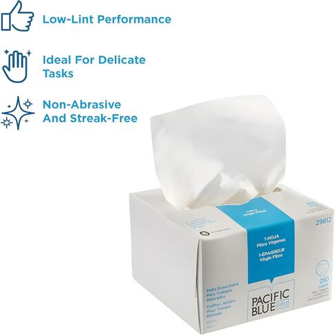 Georgia Pacific 29812 AccuWipe Premium Virgin Fiber Wipes, 4.50" x 8.25", 280/box in Saudi Arabia