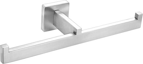Double Toilet Paper Holder Brushed Nickel, SUS304 Stainless Steel 2 in 1 Square Dual Rolls Tissue Holder Wall Mounted for Bathroom Commercial in Saudi Arabia
