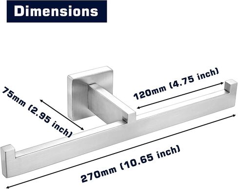 Double Toilet Paper Holder Brushed Nickel, SUS304 Stainless Steel 2 in 1 Square Dual Rolls Tissue Holder Wall Mounted for Bathroom Commercial in Saudi Arabia