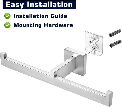 Double Toilet Paper Holder Brushed Nickel, SUS304 Stainless Steel 2 in 1 Square Dual Rolls Tissue Holder Wall Mounted for Bathroom Commercial in Saudi Arabia