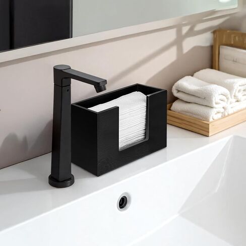 Paper Towel Dispenser Countertop, Black Paper Towel Holder Bathroom Toilet, Wooden Countertop Multifold Paper Towel Dispenser for C-Fold, Z-Fold, Trifold Paper Hand Towel Dispenser in Saudi Arabia