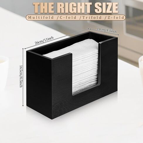 Paper Towel Dispenser Countertop, Black Paper Towel Holder Bathroom Toilet, Wooden Countertop Multifold Paper Towel Dispenser for C-Fold, Z-Fold, Trifold Paper Hand Towel Dispenser in Saudi Arabia