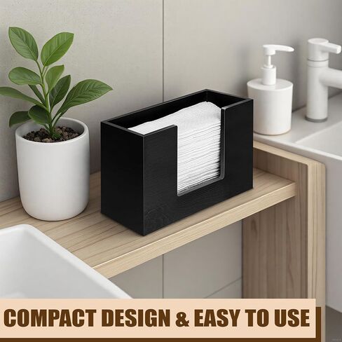 Paper Towel Dispenser Countertop, Black Paper Towel Holder Bathroom Toilet, Wooden Countertop Multifold Paper Towel Dispenser for C-Fold, Z-Fold, Trifold Paper Hand Towel Dispenser in Saudi Arabia