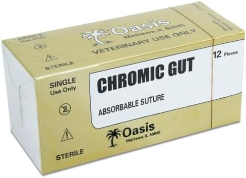 Oasis Vet Pet Gut Suture الجراحية ، 0 ، (CP-1) 1/2 36 مم إبرة قطع عكسية ، 75 سم ، 12/صندوق ، الاستخدام البيطري in Saudi Arabia