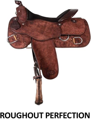 Chocolate Roughout Classic Work Saddle | Premium Roughout Leather | Balanced & Comfortable | Close Contact Cutout | Easy Change Fenders in Saudi Arabia