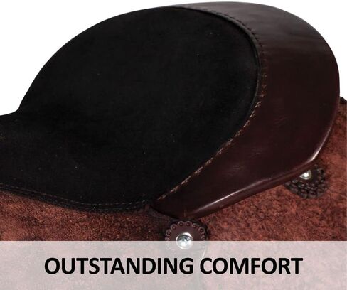 Chocolate Roughout Classic Work Saddle | Premium Roughout Leather | Balanced & Comfortable | Close Contact Cutout | Easy Change Fenders in Saudi Arabia
