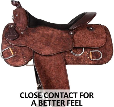 Chocolate Roughout Classic Work Saddle | Premium Roughout Leather | Balanced & Comfortable | Close Contact Cutout | Easy Change Fenders in Saudi Arabia