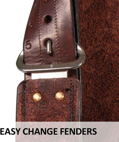 Chocolate Roughout Classic Work Saddle | Premium Roughout Leather | Balanced & Comfortable | Close Contact Cutout | Easy Change Fenders in Saudi Arabia