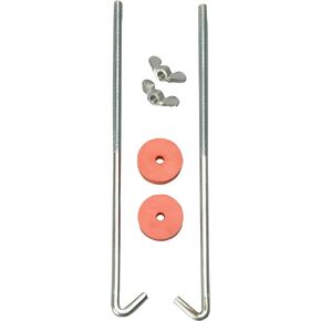 966-8 J Hook Battery Hold down bolts; 2-Pack; Chrome; 8-Inch