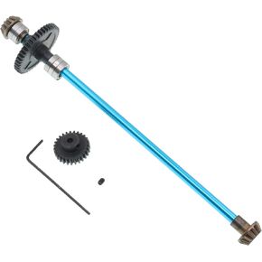 Metal Center Drive Shaft Assembly with 27T Motor Reduction Gears Compatible with WLtoys 1/14 144010 144001 144002 RC Car Upgrade Parts (Black)