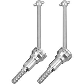 RiToEasysports RC Front Drive Shaft, 2 Pcs Metal Front Rear Universal Drive Shaft Replacement for 16889A 16889 S1601 S1602 1/16 RC Car M16105 Upgrade Parts - Silver