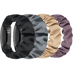 4Pcs Women Men Scrunchie Elastic Braided Solo Loop Stretchy Straps Nylon SportBand Wristband For Inspire 3 2 HR Ace 3 2 Bands