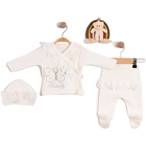 Newborn Infant Baby Boy Clothes Print Long Sleeve Bodysuit + Pants + Hat 3 PCS Outfits Set in Saudi Arabia
