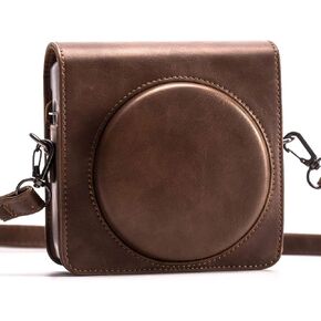 حافظة واقية لكاميرا Fujifilm instax Square SQ6 الفورية، ذهبي أحمر الخدود - حافظة جلدية نباتية ممتازة مع حزام قابل للفصل، حاجب عتيق in Kuwait